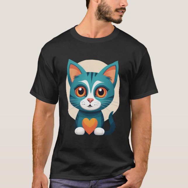 eine niedliche Katze im Shirt (Vorderseite)