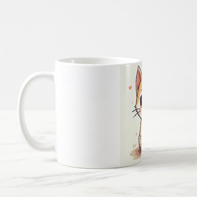 eine niedliche Katze Kaffeetasse (Links)