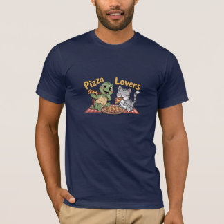 Eine niedliche Katze und Schildkröte essen gerne P T-Shirt