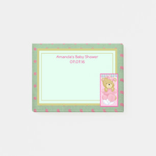 Eine Niedliche Pink Bear Baby Dusche Post-it Klebezettel