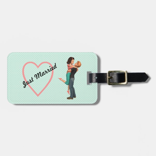 Eine Niedliche Romantik: Sweethearts Embrace (Pers Gepäckanhänger (Vorderseite horizontal)