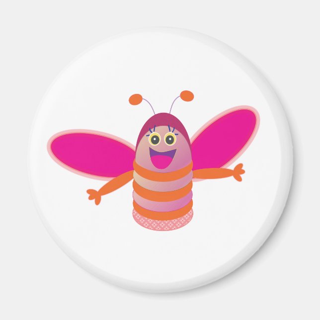 Eine niedliche rosa Biene Magnet (Vorne)