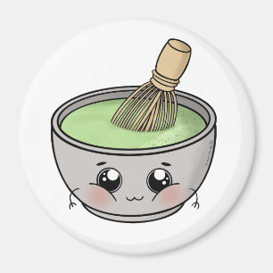 Eine niedliche Schüssel Matcha Tee - Kawaii Magnet