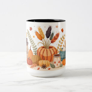 Eine niedliche Tasse mit Herbstdruck