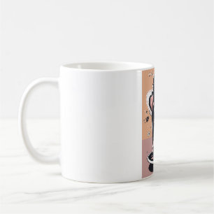 Eine niedliche Teetasse Schwarz-weiß