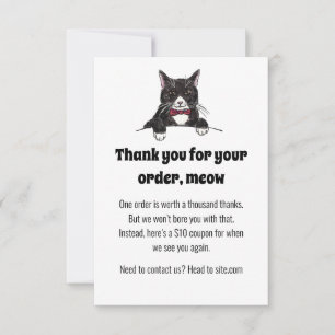 Eine Niedliche Tuxedo Cat Vielen Dank You Card für Dankeskarte