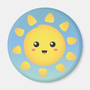 Eine niedliche und glückliche Sonne, die hell leuc Magnet