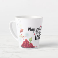 Eine niedliche Vogel- und Herzgeburtsmeldung Tasse
