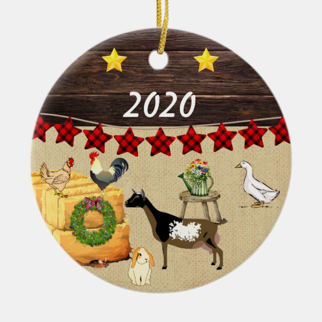 Eine nigerianische Zwergziege Keramik Ornament (Vorne)