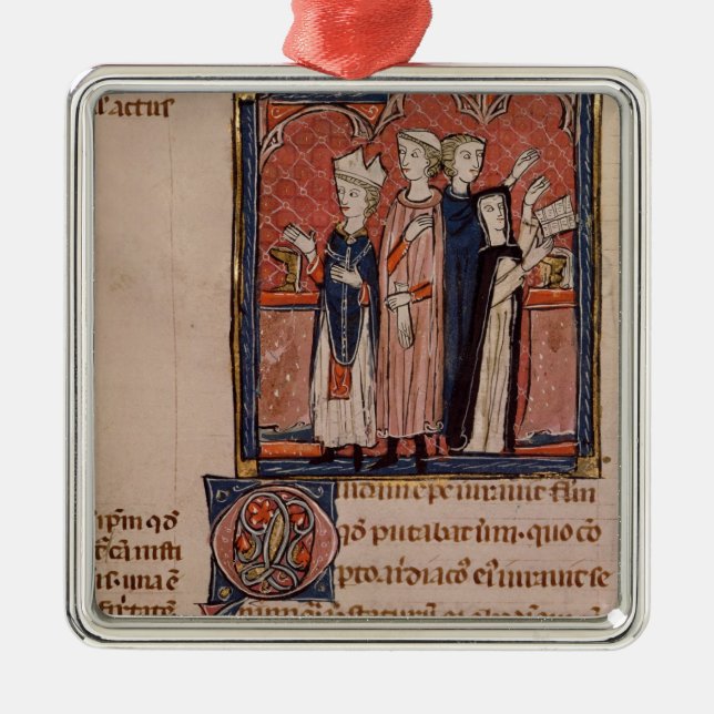 Eine Nonne, die ihr Versprechen und Masse nimmt Silbernes Ornament (Vorne)