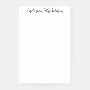 eine Note aus dem Namen des Lehrers einfach minima Post-it Klebezettel