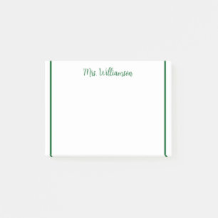 eine Note aus dem Namen des Lehrers einfache minim Post-it Klebezettel