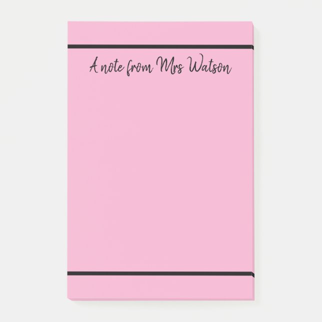 eine Note aus dem Namen des Lehrers einfache minim Post-it Klebezettel (Vorderseite)