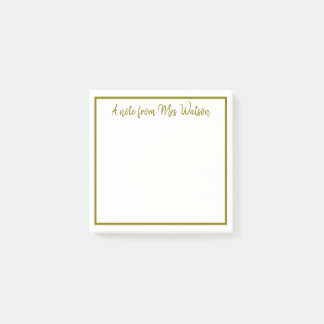 eine Note aus dem Namen des Lehrers einfache minim Post-it Klebezettel