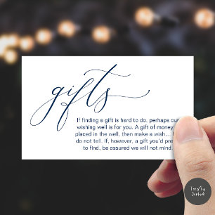 Eine Notiz über Geschenke, Hochzeitswunsch-Wunschb Begleitkarte