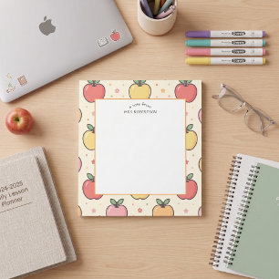 Eine Notiz von Lehrer Apple Pattern Notepad Notizblock