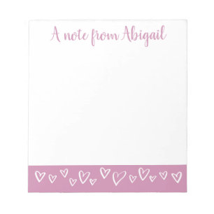 Eine Notiz von Personalisiert Stationery Hearts Li Notizblock