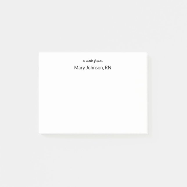 Eine Notiz von Skript mit Nurse Name Template (Vorderseite)