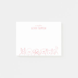 Eine Notiz von süßem Hund Tier Skizze Notizen Rosa