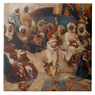 Eine obligatorische Zuhörerschaft, 1883 (Öl auf Fliese