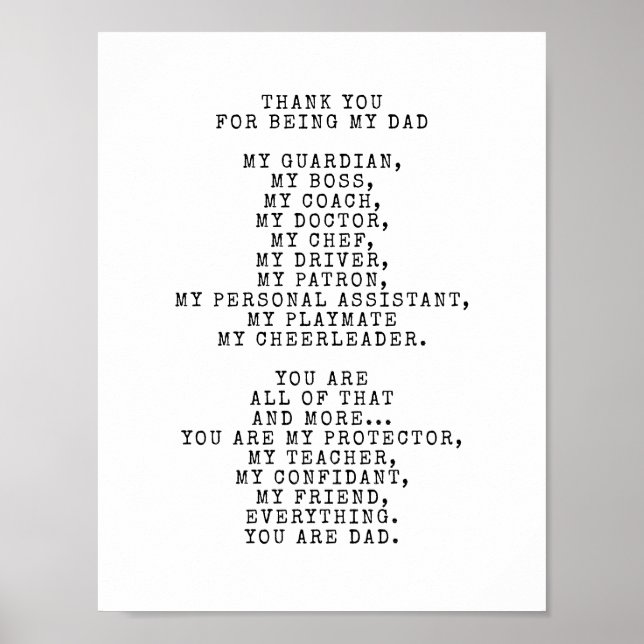 Eine Ode an den Vater | Dieses Gedicht personalisi Poster (Vorne)