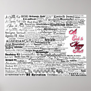 Eine Ode zu vielem Schriftart Poster