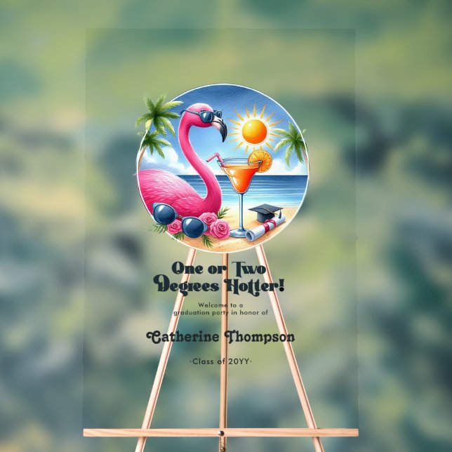 Eine oder zwei Grad Hotter Beach Graduation Party Acrylschild (Neutral)