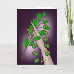 EINE OLIVENBRANCHE HERAUSHALTEN KARTE