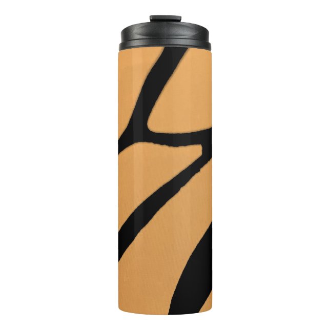 eine orangefarbene Oberfläche mit unregelmäßigen s Thermosbecher (Vorderseite)