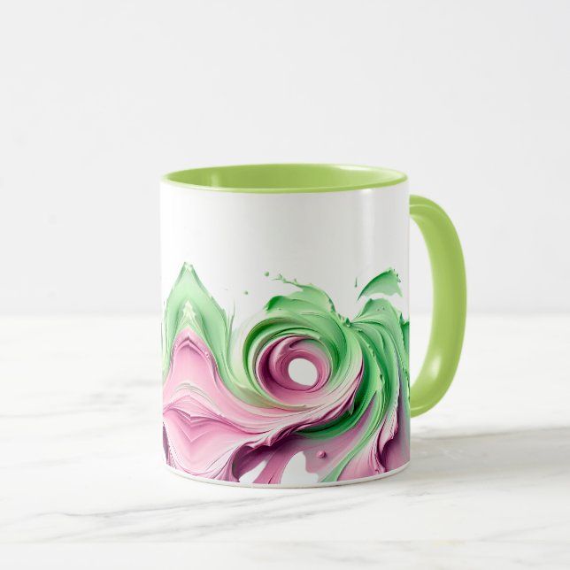 Eine originelle, lebendige, abstrakte Magierin. Tasse (VorderseiteRechts)