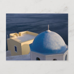 Eine orthodoxe Kirche nahe dem Meer, Oia Santorini Postkarte