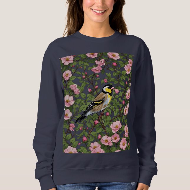 Eine Ost-Goldfinch unter rosa farbenen Wilden Ros Sweatshirt (Vorderseite)