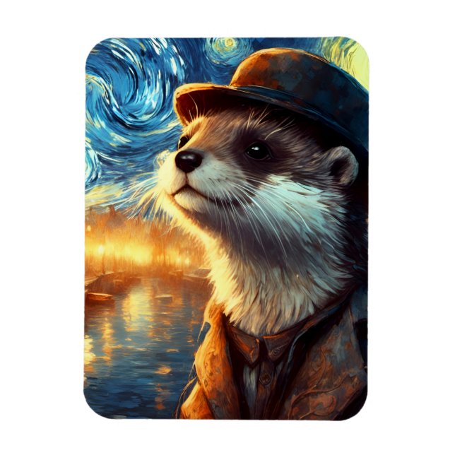 Eine Otter in der frühen Nacht Magnet (Vertikal)