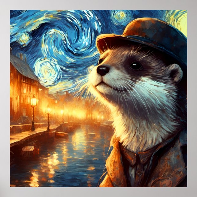 Eine Otter in der frühen Nacht Poster (Vorne)