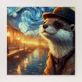 Eine Otter in der frühen Nacht Puzzle
