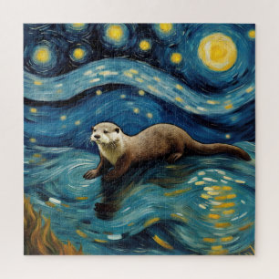 Eine Otter in der Sternennacht Puzzle