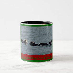 Eine Otterly glückliche Feiertags-Seeotter-Tasse Zweifarbige Tasse