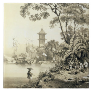 Eine Pagode auf dem Macao-Bezirk Kanal, überziehe Fliese