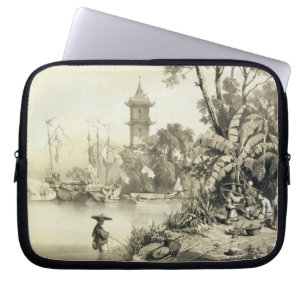 Eine Pagode auf dem Macao-Bezirk Kanal, überziehe Laptopschutzhülle