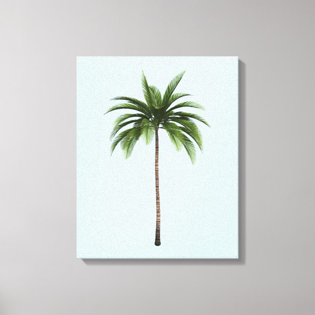 Eine Palme Tree Tropical Beach Sommer Farbe Leinwanddruck (Vorderseite)