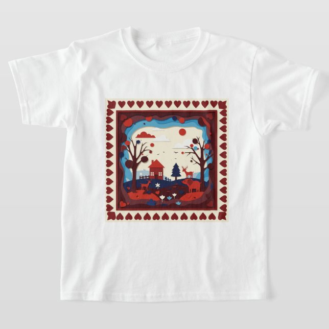 Eine Papier-Schnitt-Illustration T-Shirt (Ablage )