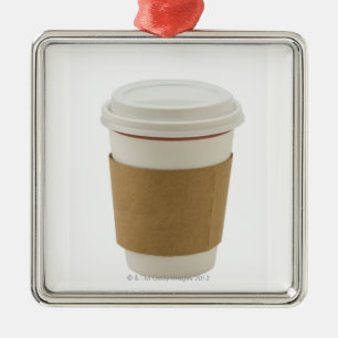 Eine Papierkaffeetasse Ornament Aus Metall