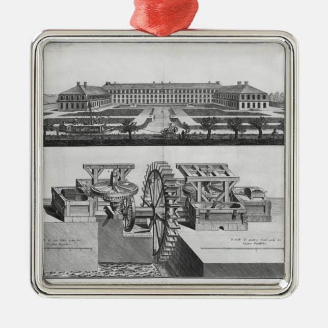 Eine Papiermühle Silbernes Ornament (Vorne)