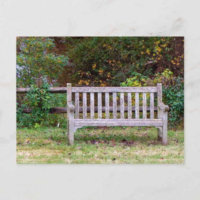 Eine Parkbank Postkarte (Vorderseite)