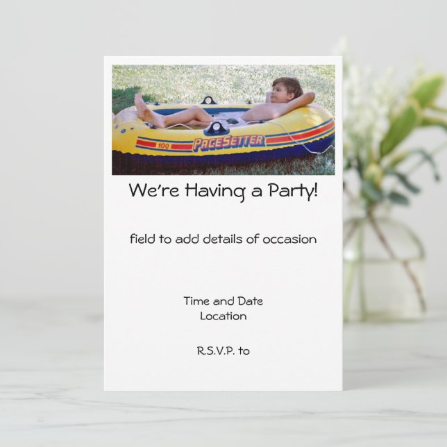Eine Party haben  Einladung (Stehend Vorderseite)