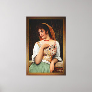 Eine pensive Schönheit von Eugen von Blaas Leinwanddruck
