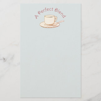 Eine perfekte Mischung Elegante Creme-Kaffeetasse Briefpapier