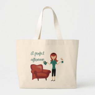 Eine perfekte Nachmittags-Buch-Tasche Jumbo Stoffbeutel
