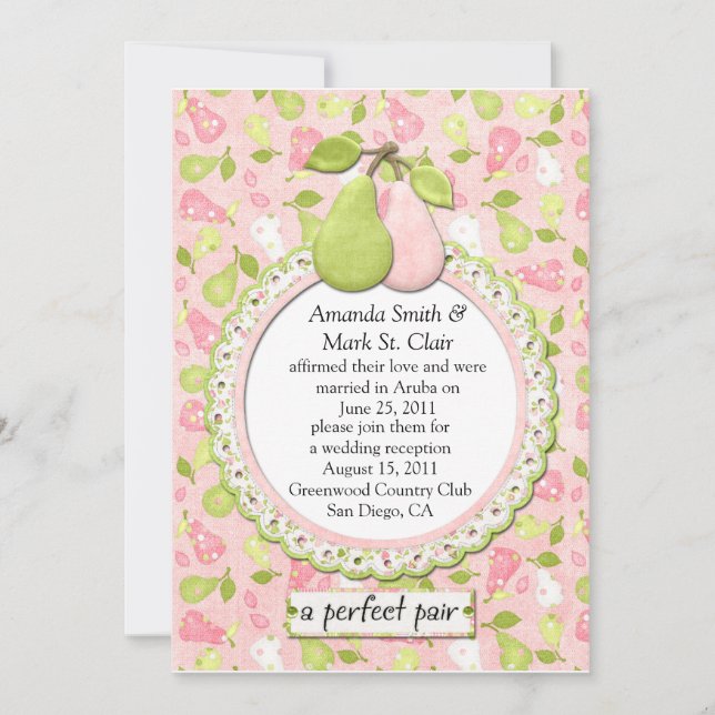 Eine perfekte Paarung nach Hochzeit Einladung (Vorderseite)