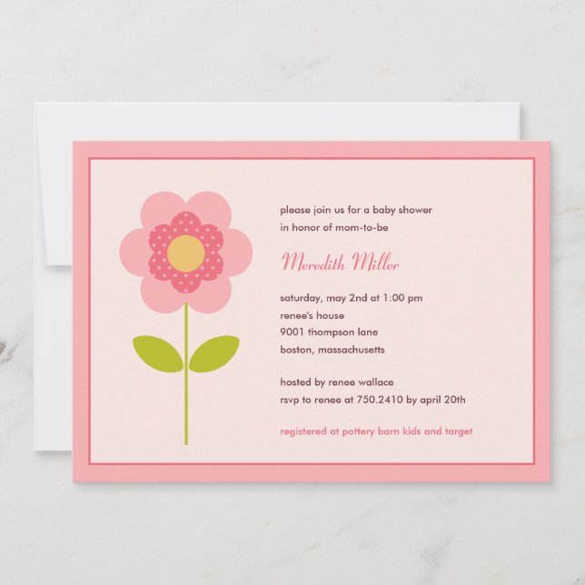 Eine perfekte Stem Baby Dusche Einladung (Vorderseite)